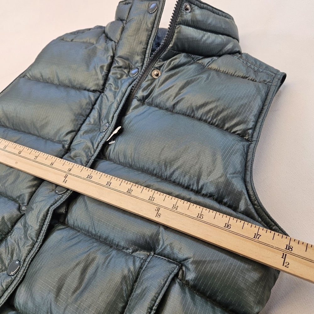 J. Crew Women's Small Shiny Puffer Down Vest Alhambra Green Quilted Small - Picture 2 of 9